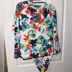 NWOT Tropical Print Bikini Set - Multicolor